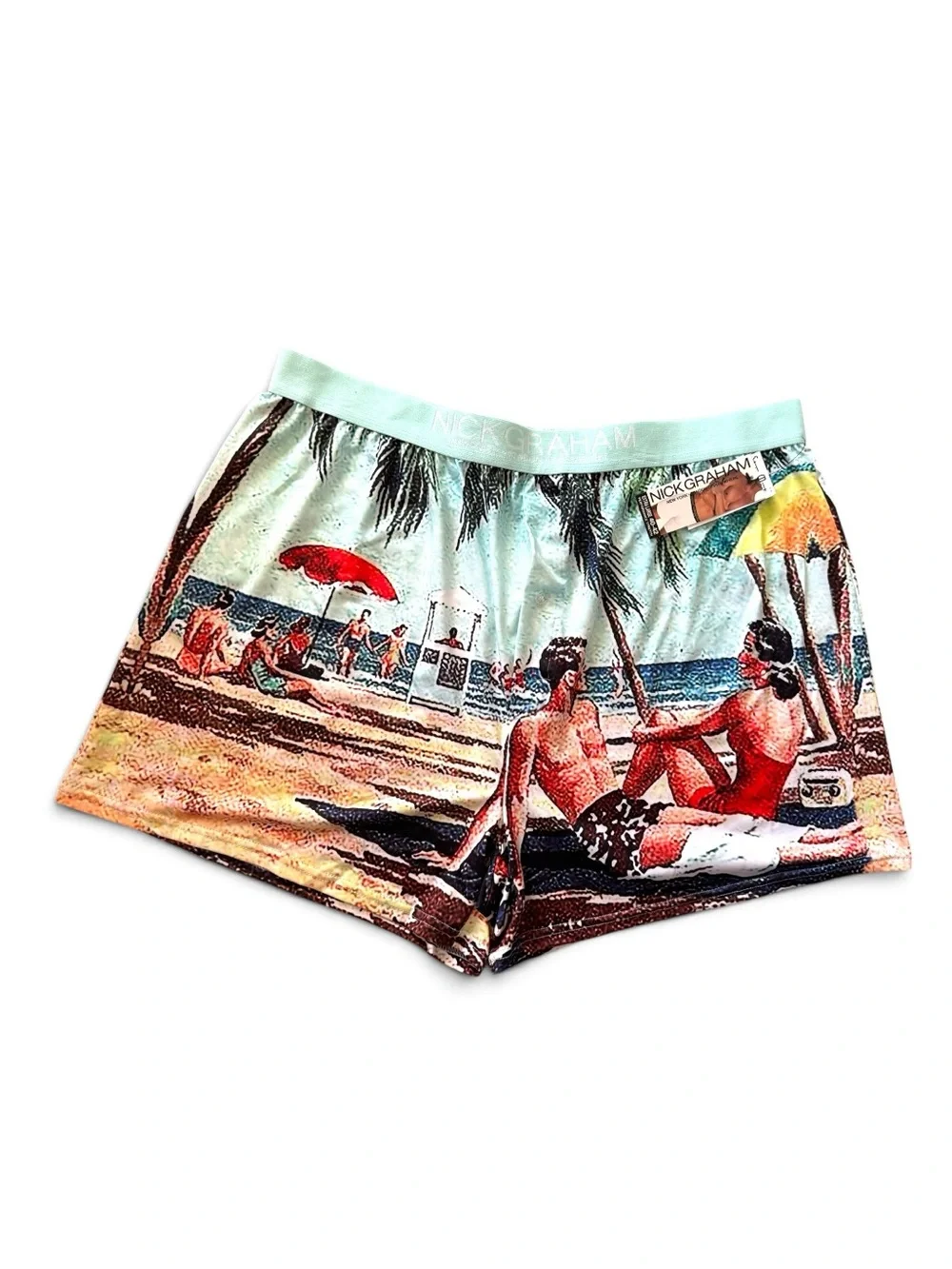 Nick Graham Men’s Boxer Briefs XL Retro Beach Print Stretch Underwear NWT